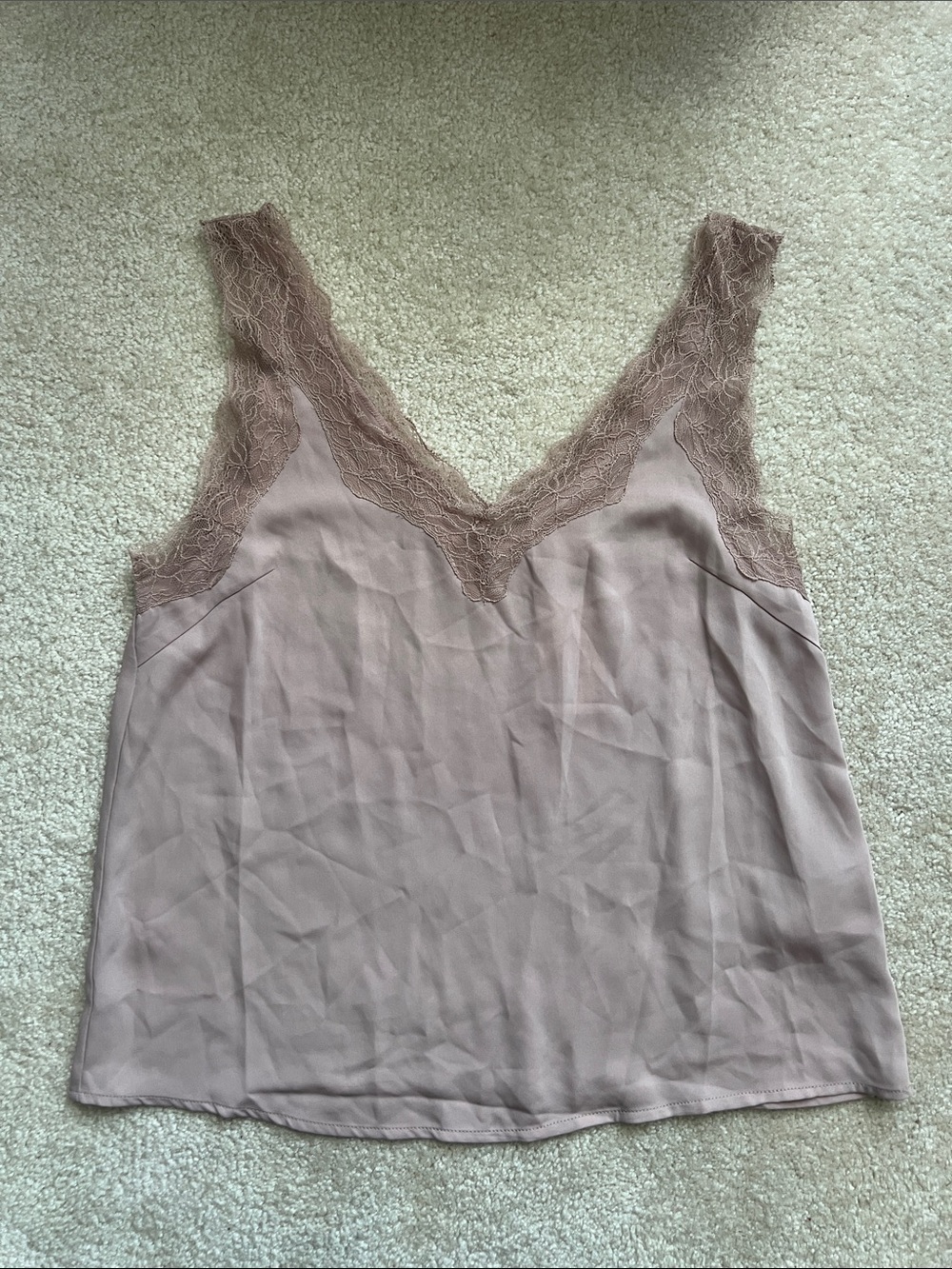 H&M Mauve Lace Trim V-Neck Cami